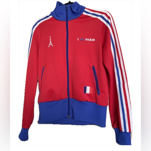 ADIDAS - VINTAGE TRACK TOP I LOVE PARIS ( WOMEN ) - Picture 1 of 10